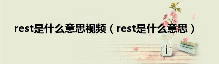 rest是什么意思視頻（rest是什么意思）