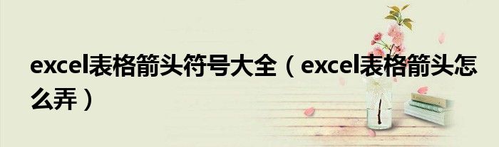 excel表格箭頭符號(hào)大全（excel表格箭頭怎么弄）