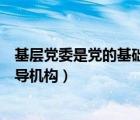 基層黨委是黨的基礎組織（基層黨委是黨支部日常工作的領導機構）