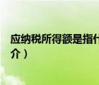 應(yīng)納稅所得額是指什么（說一說應(yīng)納稅所得額是指什么的簡介）