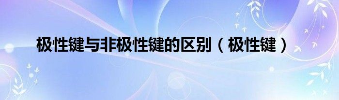 極性鍵與非極性鍵的區(qū)別（極性鍵）