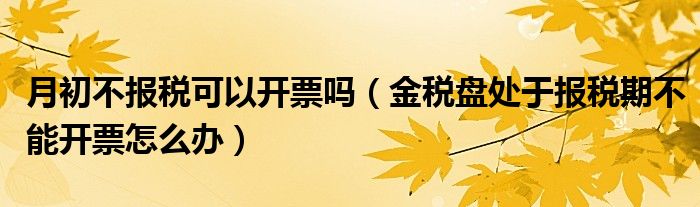 月初不報稅可以開票嗎（金稅盤處于報稅期不能開票怎么辦）