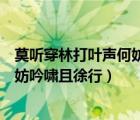 莫聽穿林打葉聲何妨吟嘯且徐行的寓意（莫聽穿林打葉聲何妨吟嘯且徐行）