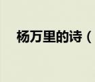 楊萬(wàn)里的詩(shī)（說(shuō)一說(shuō)楊萬(wàn)里的詩(shī)的簡(jiǎn)介）