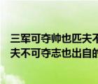 三軍可奪帥也匹夫不可奪志也出自（說一說三軍可奪帥也匹夫不可奪志也出自的簡介）