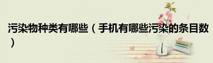 污染物種類(lèi)有哪些（手機(jī)有哪些污染的條目數(shù)）