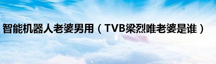 智能機器人老婆男用（TVB梁烈唯老婆是誰）