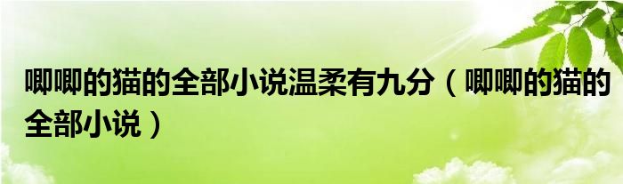 唧唧的貓的全部小說溫柔有九分（唧唧的貓的全部小說）