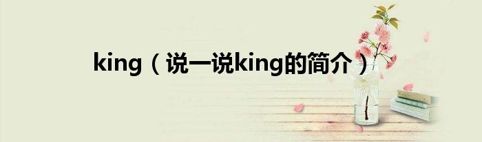 king（說(shuō)一說(shuō)king的簡(jiǎn)介）