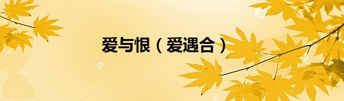 愛(ài)與恨（愛(ài)遇合）