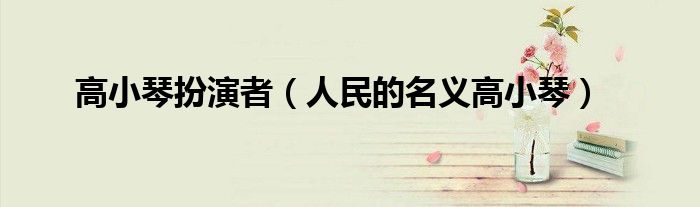 高小琴扮演者（人民的名義高小琴）