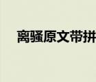離騷原文帶拼音（離騷原文及翻譯注釋）