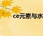 ce元素與水反應(yīng)生成什么（ce元素）