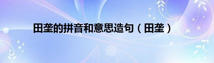 田壟的拼音和意思造句（田壟）