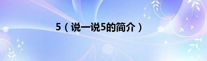 5（說一說5的簡介）