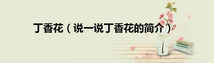 丁香花（說一說丁香花的簡介）