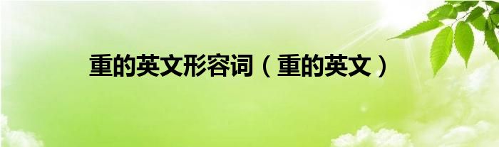 重的英文形容詞（重的英文）