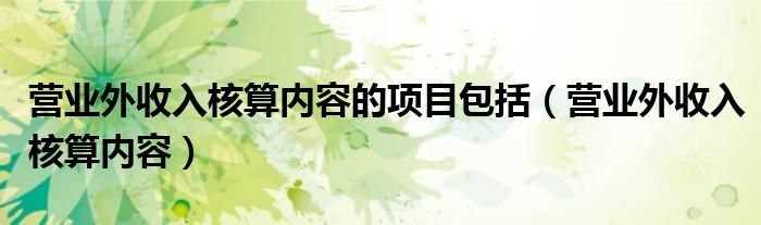 營業(yè)外收入核算內(nèi)容的項目包括（營業(yè)外收入核算內(nèi)容）