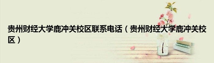貴州財(cái)經(jīng)大學(xué)鹿沖關(guān)校區(qū)聯(lián)系電話（貴州財(cái)經(jīng)大學(xué)鹿沖關(guān)校區(qū)）