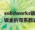 solidworks鈑金折彎系數(shù)表格（solidworks鈑金折彎系數(shù)表）