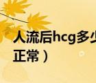 人流后hcg多少正常范圍內(nèi)（人流后hcg多少正常）