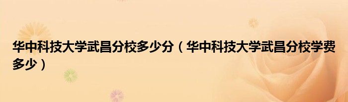 華中科技大學(xué)武昌分校多少分（華中科技大學(xué)武昌分校學(xué)費多少）