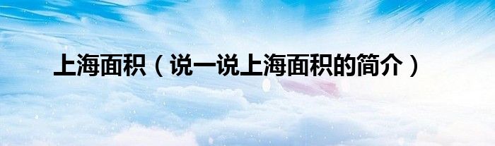 上海面積（說一說上海面積的簡(jiǎn)介）