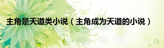 主角是天道類小說（主角成為天道的小說）