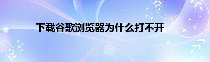 下載谷歌瀏覽器為什么打不開