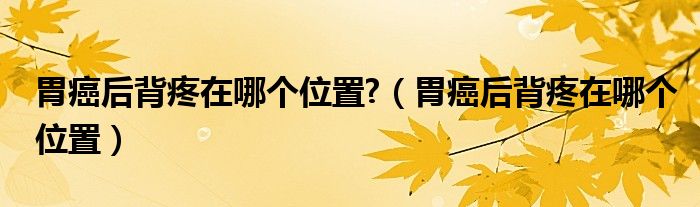 胃癌后背疼在哪個位置?（胃癌后背疼在哪個位置）