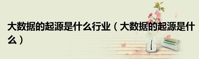 大數(shù)據(jù)的起源是什么行業(yè)（大數(shù)據(jù)的起源是什么）