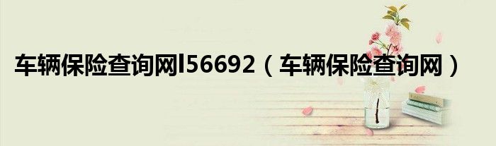 車輛保險查詢網(wǎng)l56692（車輛保險查詢網(wǎng)）