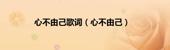 心不由己歌詞（心不由己）
