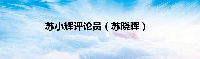 蘇小輝評論員（蘇曉暉）