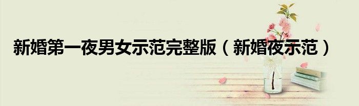 新婚第一夜男女示范完整版（新婚夜示范）