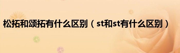松拓和頌拓有什么區(qū)別（st和st有什么區(qū)別）