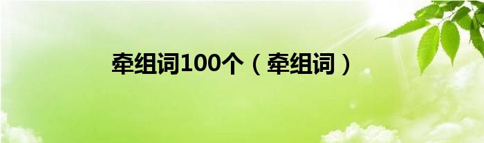 牽組詞100個(gè)（牽組詞）