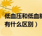 低血壓和低血糖有什么關(guān)聯(lián)（低血壓和低血糖有什么區(qū)別）