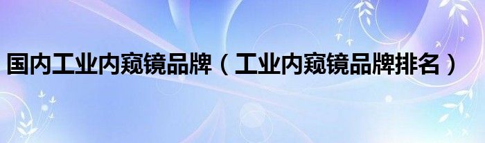 國內(nèi)工業(yè)內(nèi)窺鏡品牌（工業(yè)內(nèi)窺鏡品牌排名）