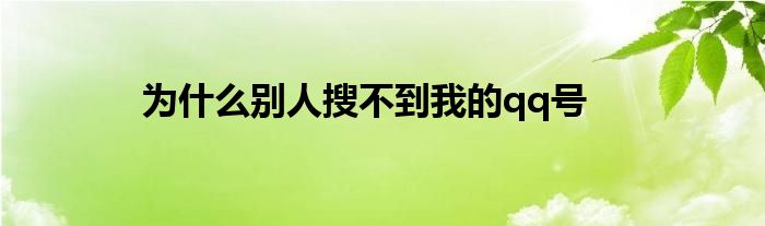 為什么別人搜不到我的qq號(hào)