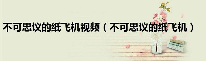 不可思議的紙飛機(jī)視頻（不可思議的紙飛機(jī)）