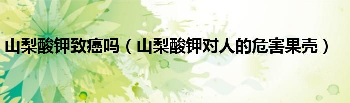 山梨酸鉀致癌嗎（山梨酸鉀對人的危害果殼）
