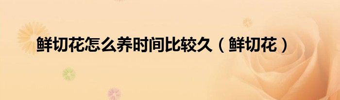 鮮切花怎么養(yǎng)時間比較久（鮮切花）