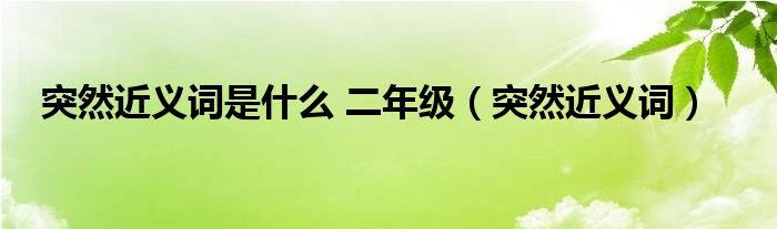 突然近義詞是什么 二年級(jí)（突然近義詞）