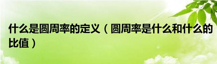 什么是圓周率的定義（圓周率是什么和什么的比值）