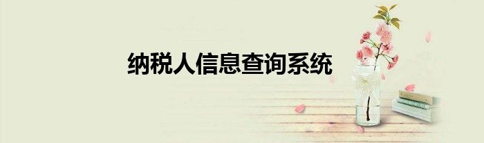 納稅人信息查詢系統(tǒng)