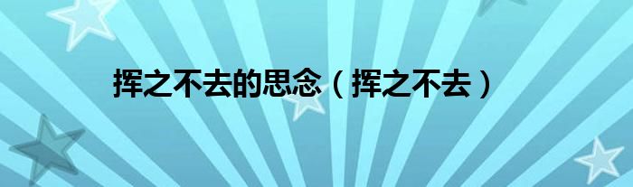 揮之不去的思念（揮之不去）
