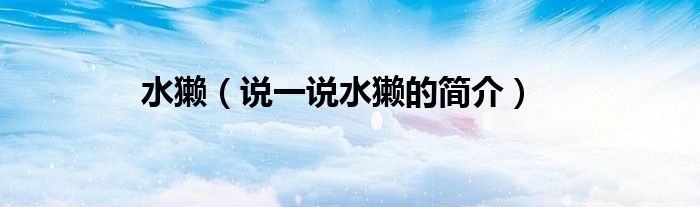 水獺（說(shuō)一說(shuō)水獺的簡(jiǎn)介）