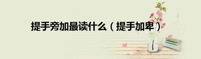 提手旁加最讀什么（提手加卑）
