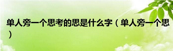 單人旁一個(gè)思考的思是什么字（單人旁一個(gè)思）